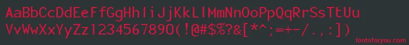 MonotonyRegular Font – Red Fonts on Black Background