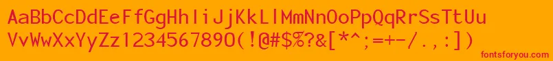 fuente MonotonyRegular – Fuentes Rojas Sobre Fondo Naranja