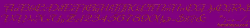 Galeclei-Schriftart – Braune Schriften auf violettem Hintergrund
