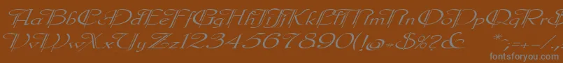 フォントGaleclei – 茶色の背景に灰色の文字
