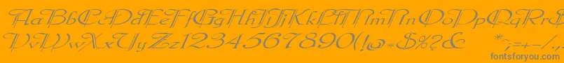 Galeclei-Schriftart – Graue Schriften auf orangefarbenem Hintergrund