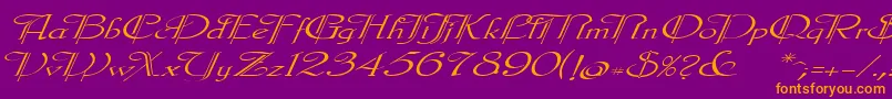 Galeclei Font – Orange Fonts on Purple Background