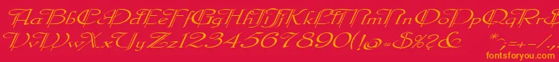 Galeclei Font – Orange Fonts on Red Background