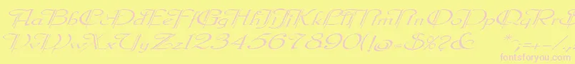 Galeclei Font – Pink Fonts on Yellow Background