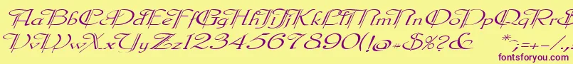 Galeclei Font – Purple Fonts on Yellow Background