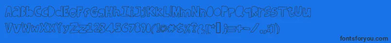 Шрифт Dufusdoodle – чёрные шрифты на синем фоне
