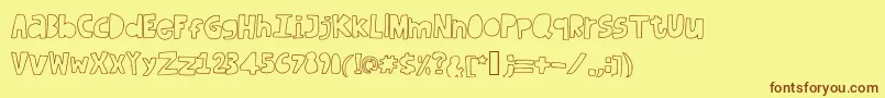 Dufusdoodle Font – Brown Fonts on Yellow Background