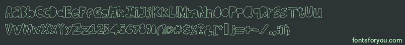 Dufusdoodle-Schriftart – Grüne Schriften auf schwarzem Hintergrund