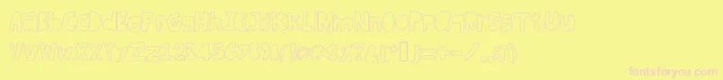 Dufusdoodle-Schriftart – Rosa Schriften auf gelbem Hintergrund