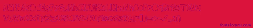 Dufusdoodle-Schriftart – Violette Schriften auf rotem Hintergrund