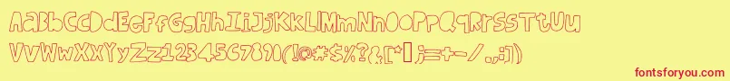 Dufusdoodle Font – Red Fonts on Yellow Background