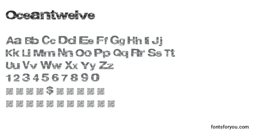 Oceantwelve-fontti – aakkoset, numerot, erikoismerkit