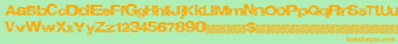 Oceantwelve Font – Orange Fonts on Green Background