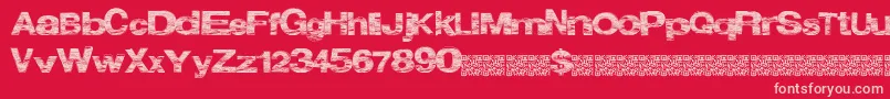 Oceantwelve Font – Pink Fonts on Red Background