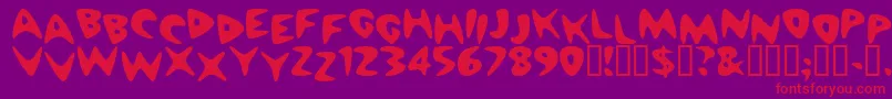 Cheap ffy-Schriftart – Rote Schriften auf violettem Hintergrund