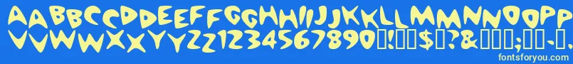 フォントCheap ffy – 黄色の文字、青い背景