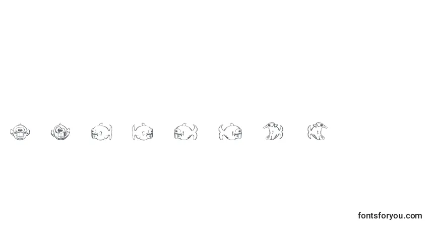 Czcionka Dopefish – alfabet, cyfry, specjalne znaki