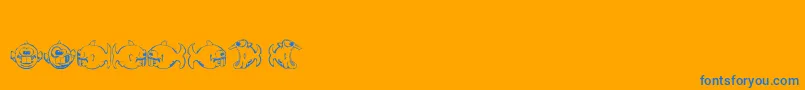 Dopefish Font – Blue Fonts on Orange Background
