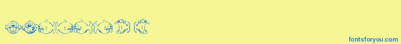 Dopefish Font – Blue Fonts on Yellow Background