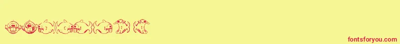 Dopefish Font – Red Fonts on Yellow Background
