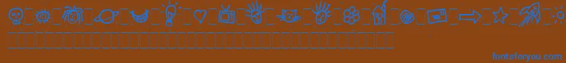 フォントChipperAltsLetPlain.1.0 – 茶色の背景に青い文字