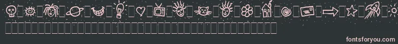Czcionka ChipperAltsLetPlain.1.0 – różowe czcionki na czarnym tle