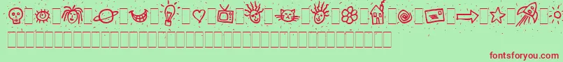 Police ChipperAltsLetPlain.1.0 – polices rouges sur fond vert