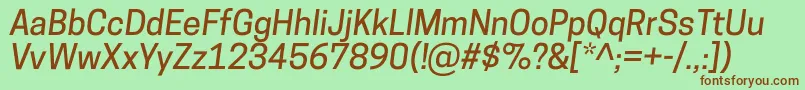 CooperhewittMediumitalic Font – Brown Fonts on Green Background
