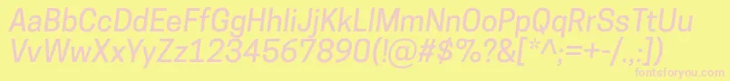 CooperhewittMediumitalic Font – Pink Fonts on Yellow Background