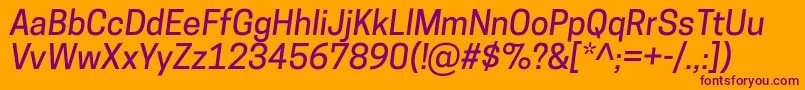 CooperhewittMediumitalic Font – Purple Fonts on Orange Background