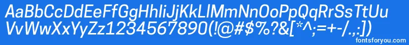 フォントCooperhewittMediumitalic – 青い背景に白い文字