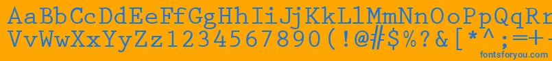 フォントPrestigetwoBold – オレンジの背景に青い文字