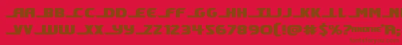 Fonte Shiningheraldexpand – fontes marrons em um fundo vermelho