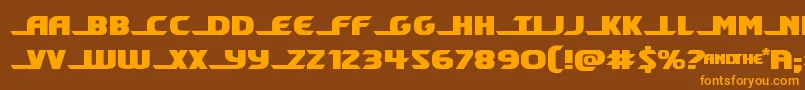Weitere Informationen zur Shiningheraldexpand-Schriftart Shiningheraldexpand-Schriftart – Orangefarbene Schriften auf braunem Hintergrund