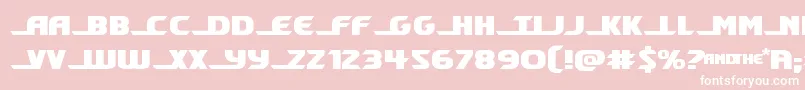 Fonte Shiningheraldexpand – fontes brancas em um fundo rosa