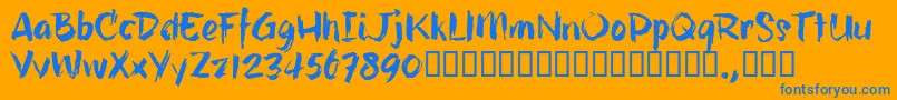 HillbellyTrial Font – Blue Fonts on Orange Background