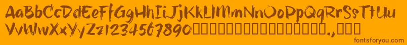 HillbellyTrial Font – Brown Fonts on Orange Background