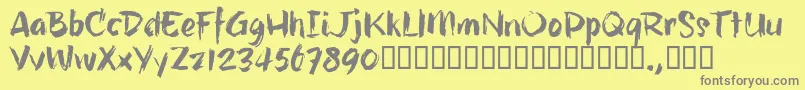 HillbellyTrial Font – Gray Fonts on Yellow Background