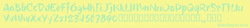 HillbellyTrial Font – Green Fonts on Yellow Background
