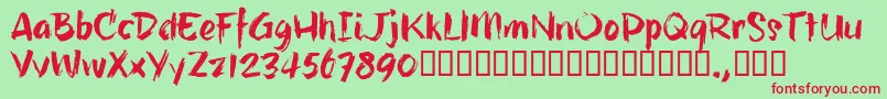 Шрифт HillbellyTrial – красные шрифты на зелёном фоне