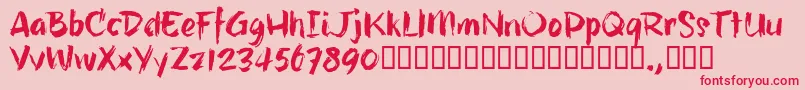 HillbellyTrial Font – Red Fonts on Pink Background