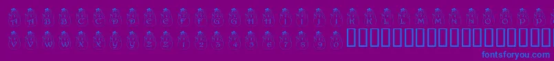 PfSnowman2-fontti – siniset fontit violetilla taustalla