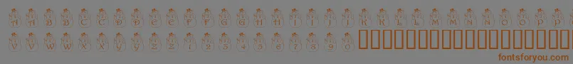 Fonte PfSnowman2 – fontes marrons em um fundo cinza