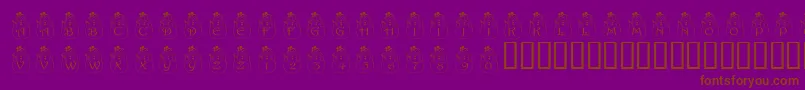 Police PfSnowman2 – polices brunes sur fond violet