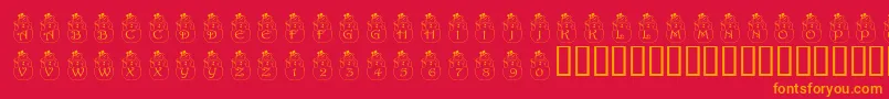 Fonte PfSnowman2 – fontes laranjas em um fundo vermelho