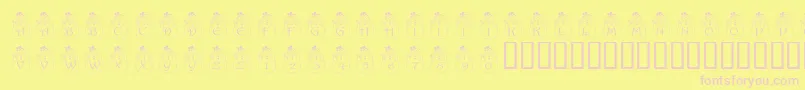 PfSnowman2 Font – Pink Fonts on Yellow Background