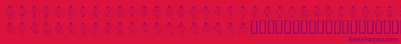 PfSnowman2 Font – Purple Fonts on Red Background