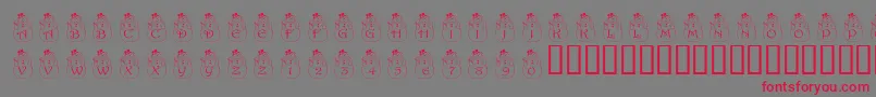 PfSnowman2-Schriftart – Rote Schriften auf grauem Hintergrund