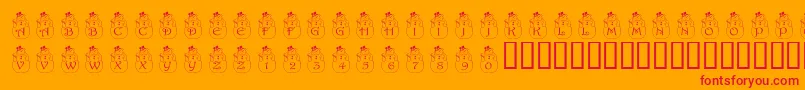 PfSnowman2 Font – Red Fonts on Orange Background