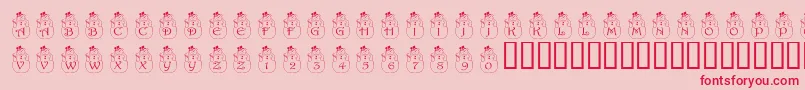 フォントPfSnowman2 – ピンクの背景に赤い文字